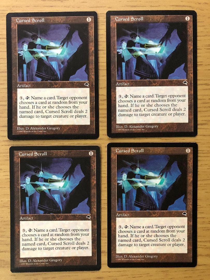 呪われた巻物/Cursed Scroll 英語版4枚セット TMP MTG