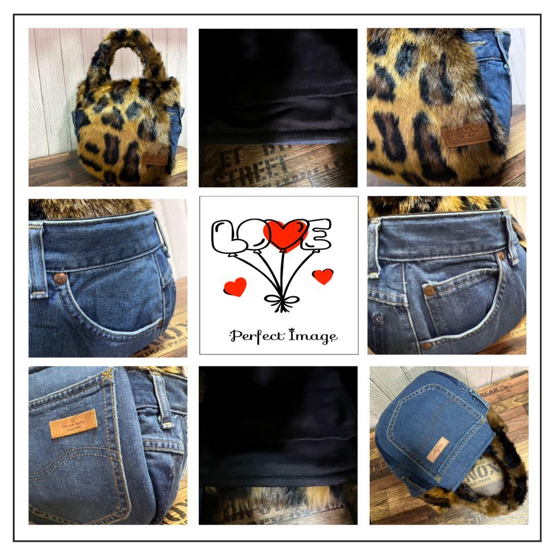 ♾専用♾ ふんわりトートバッグ▸︎▹︎デニムリメイク レオパ▸︎▹︎ハンドメイド