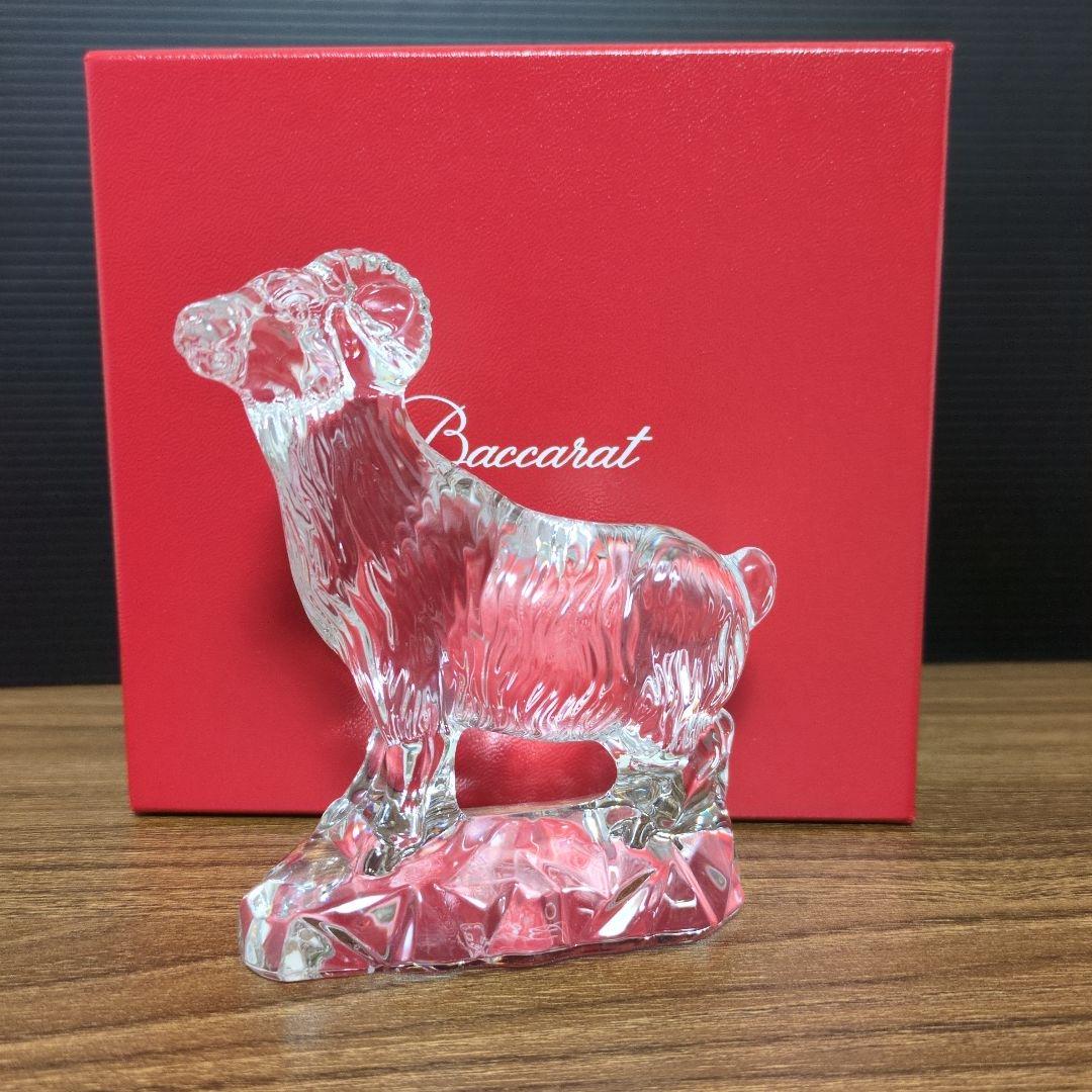 【未使用級】Baccarat バカラ山羊 羊 未 クリスタル 置物