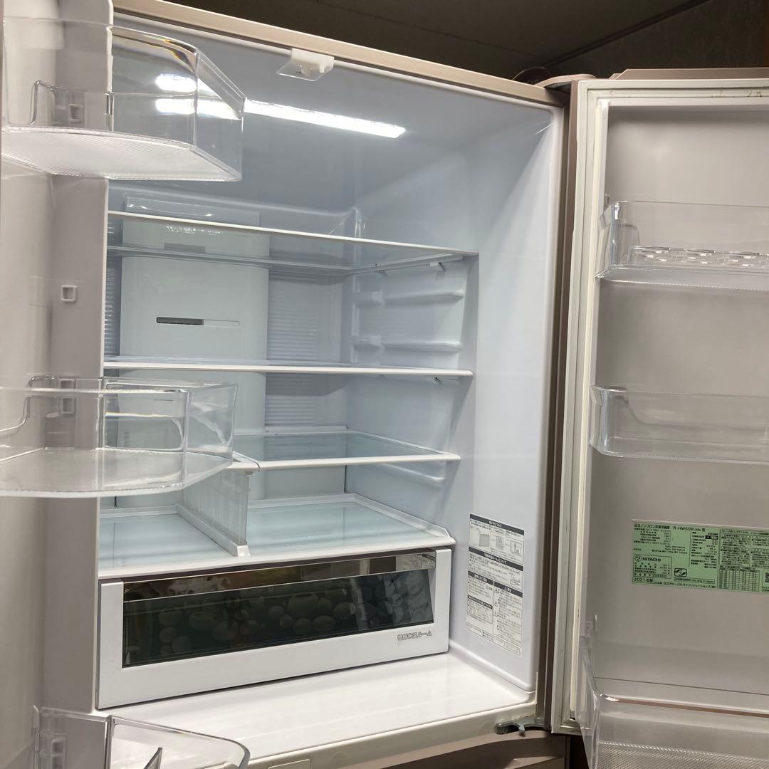日立 6ドア大型冷蔵庫602L 2021年製 中古 美品