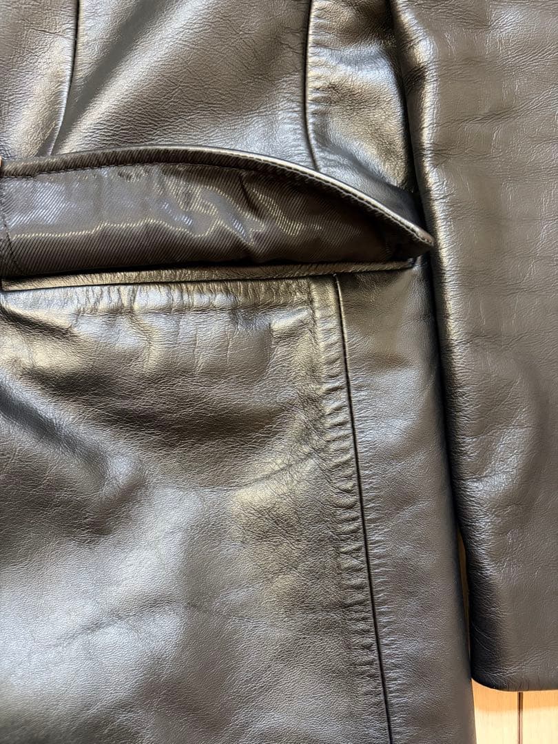 【COMME CA DU MODE】コムサデモード　レザーテーラード黒