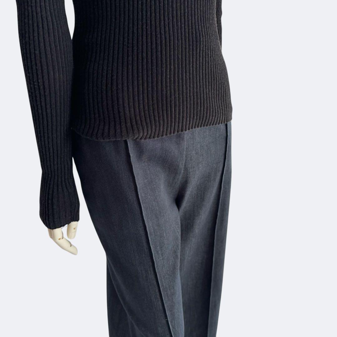 yori ヨリ マリンデニム風ワイドパンツ インディゴ パンツ レディース