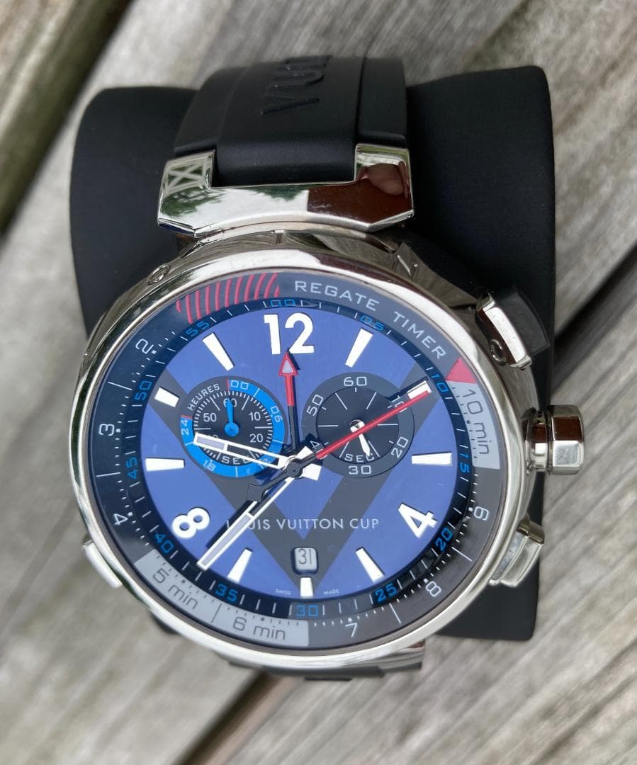 ルイ・ヴィトン Q102D タンブール レガッタ クロノ アラーム Qz　美品