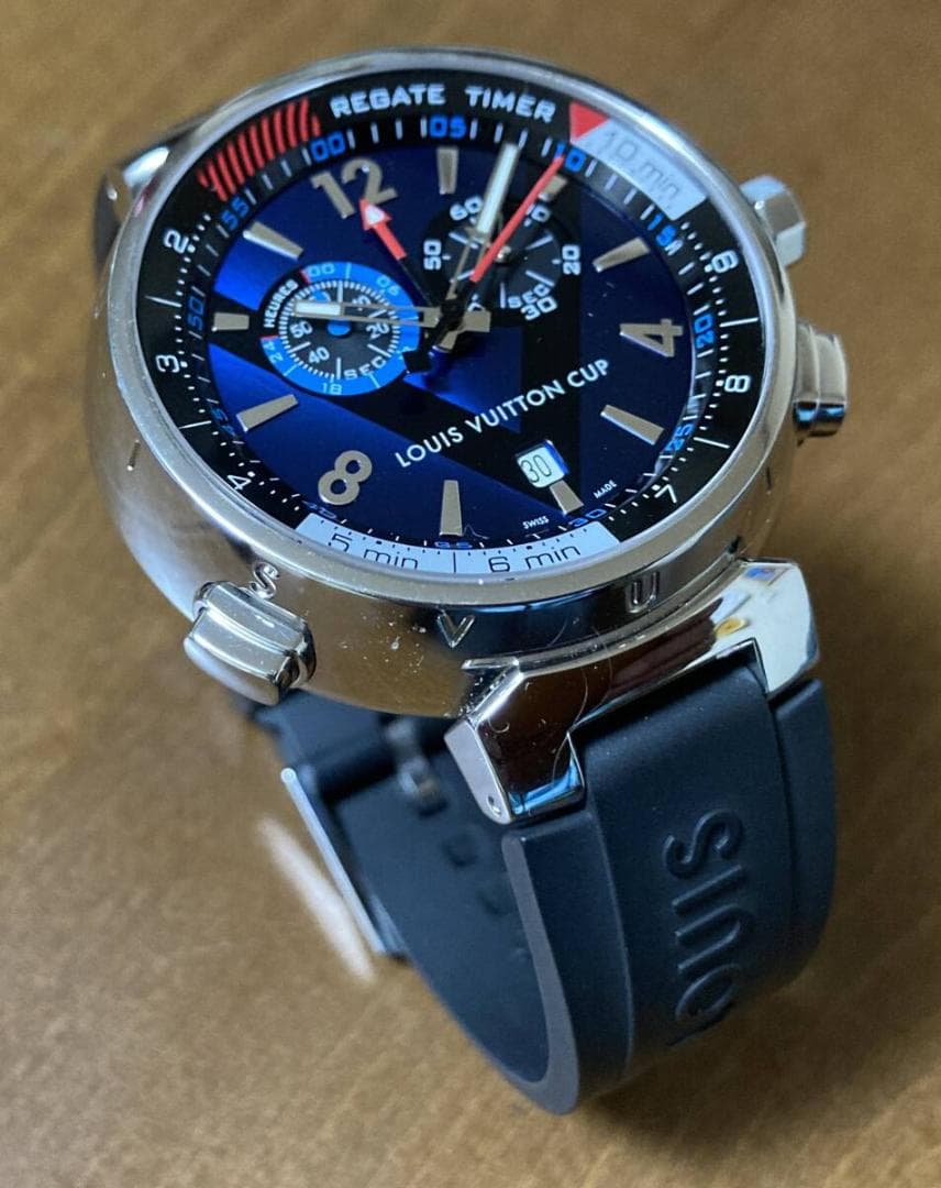 ルイ・ヴィトン Q102D タンブール レガッタ クロノ アラーム Qz　美品