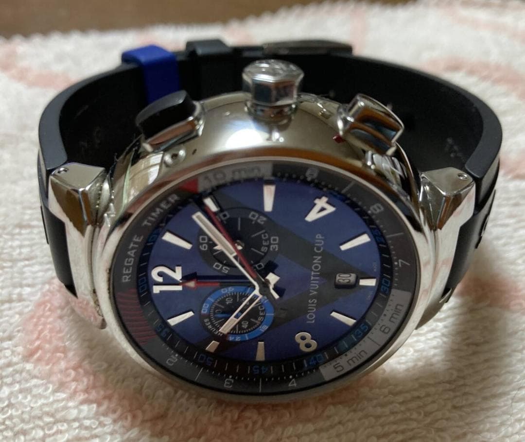ルイ・ヴィトン Q102D タンブール レガッタ クロノ アラーム Qz　美品