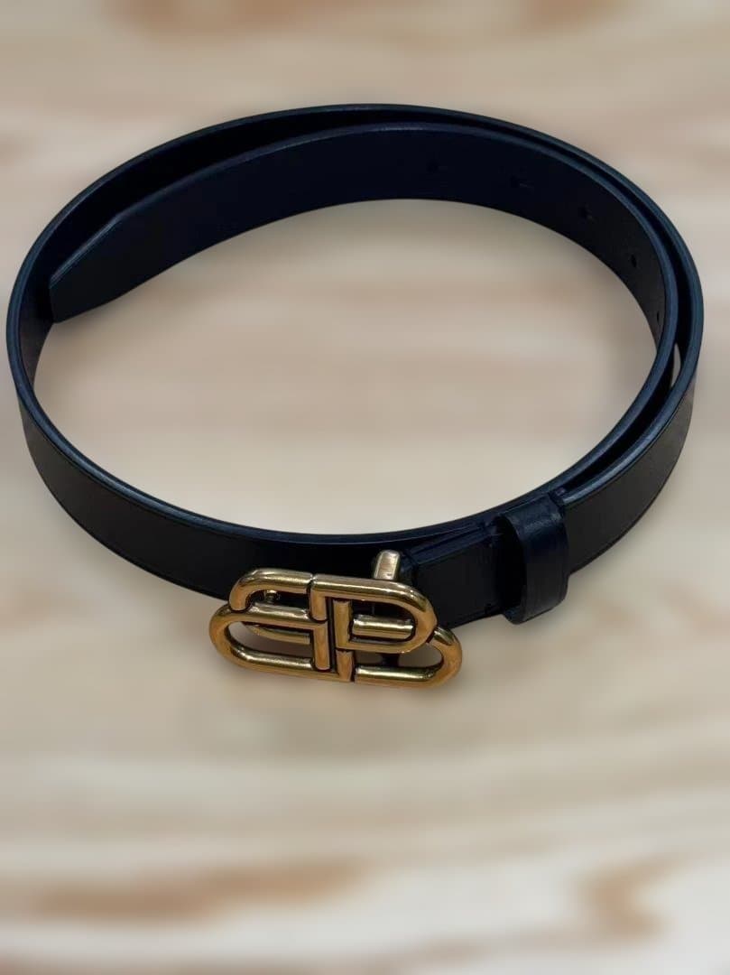 Balenciaga ゴールドバックル レザーベルト新品同様 箱 防塵袋付き