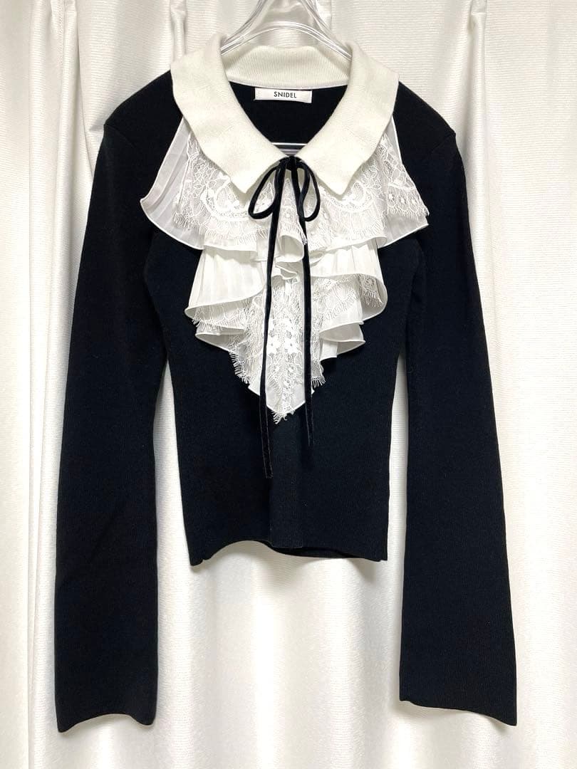 Sustainableレイヤードラッフルニットプルオーバー SNIDEL