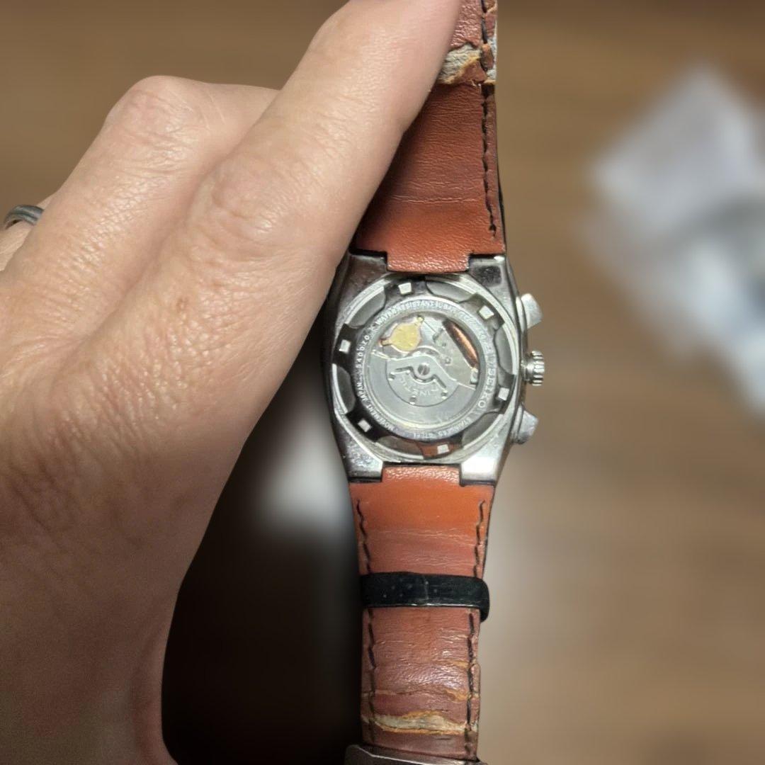 しゃもじ　SEIKO スポーチュラ　キネティック　新品純正革ベルト付