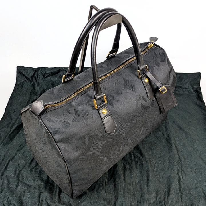 【美品】ジャンニヴェルサーチ ボストンバッグ ロゴ総柄 メデューサ ナイロン