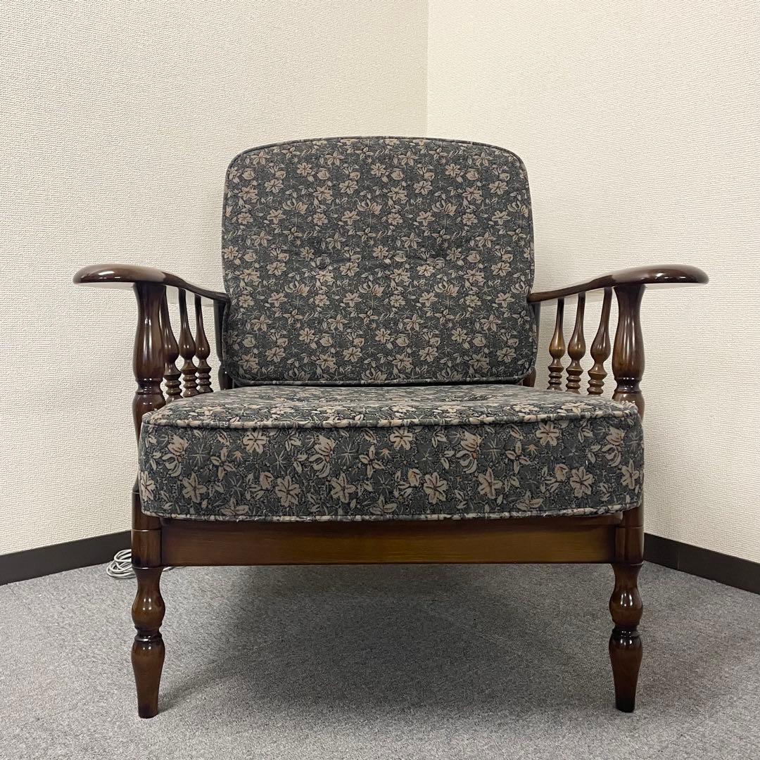 【美品】① カリモク WC6000 肘掛け椅子 1P一人掛けソファ