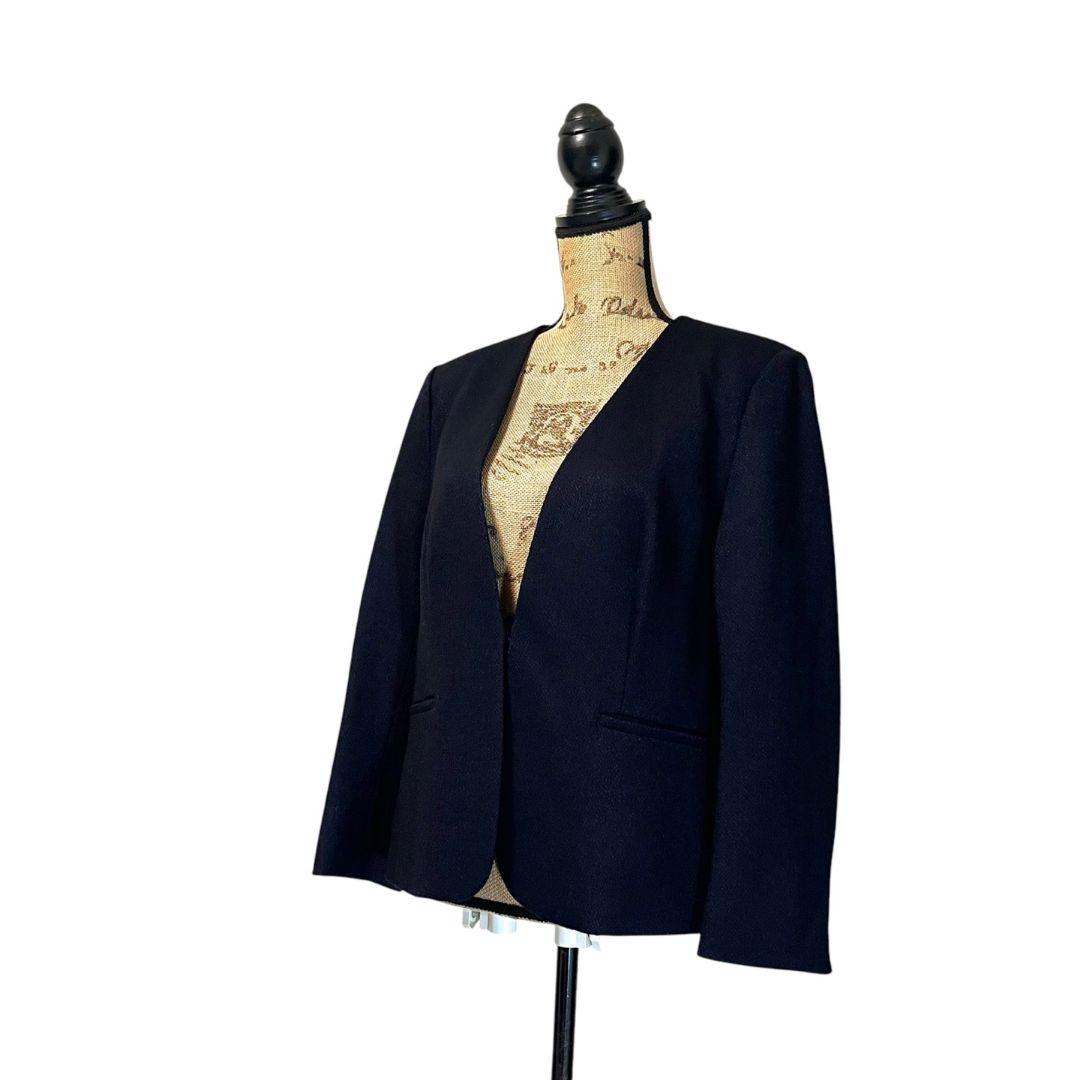 【大きいサイズ】【44】INDIVI ノーカラー パンツスーツセットアップ