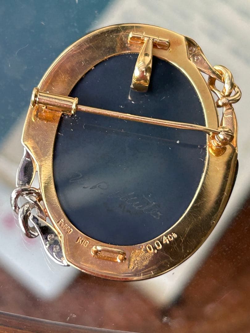 カメオ　18金、プラチナ、刻印有り