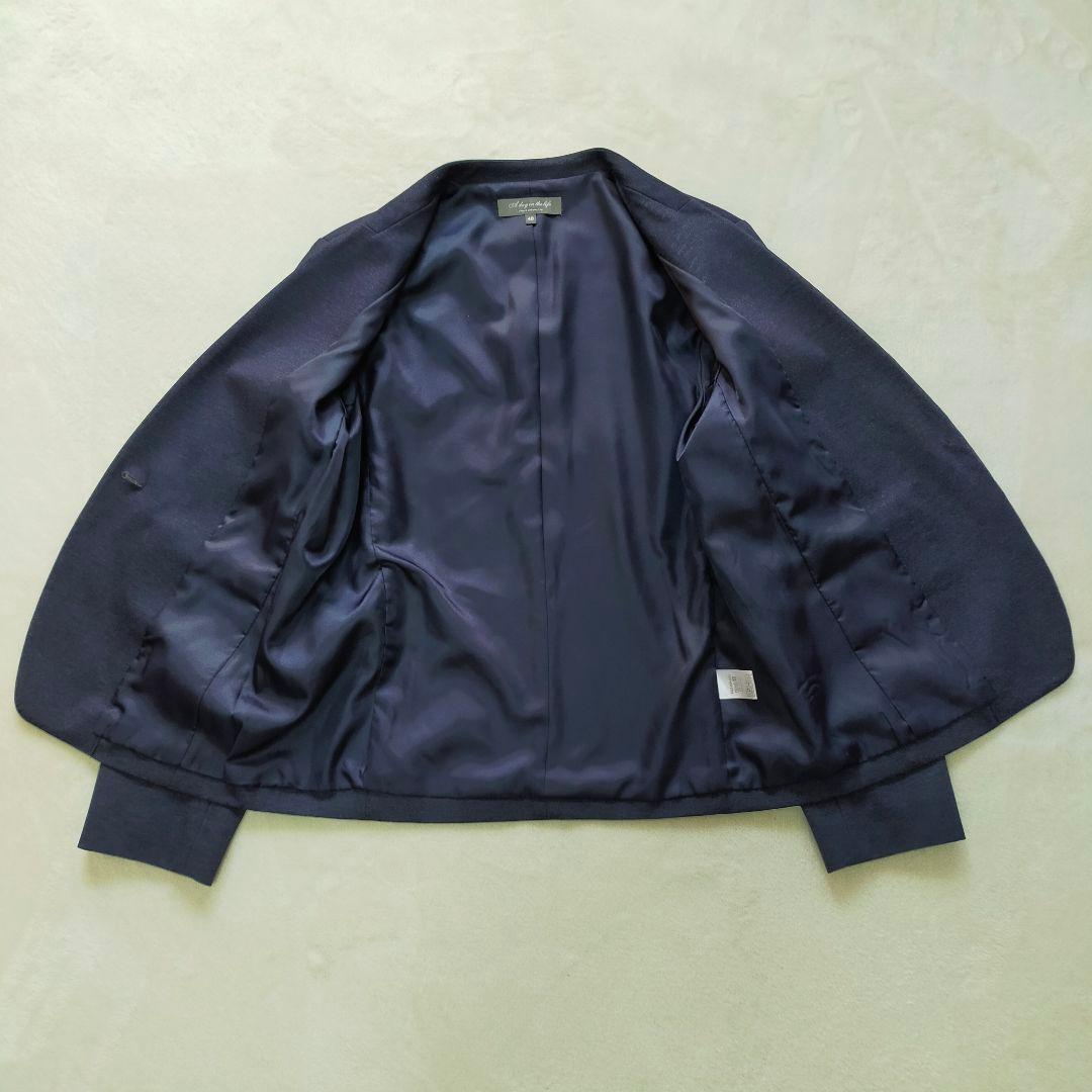 美品　A day in the life　40　洗えるノーカラーパンツスーツ