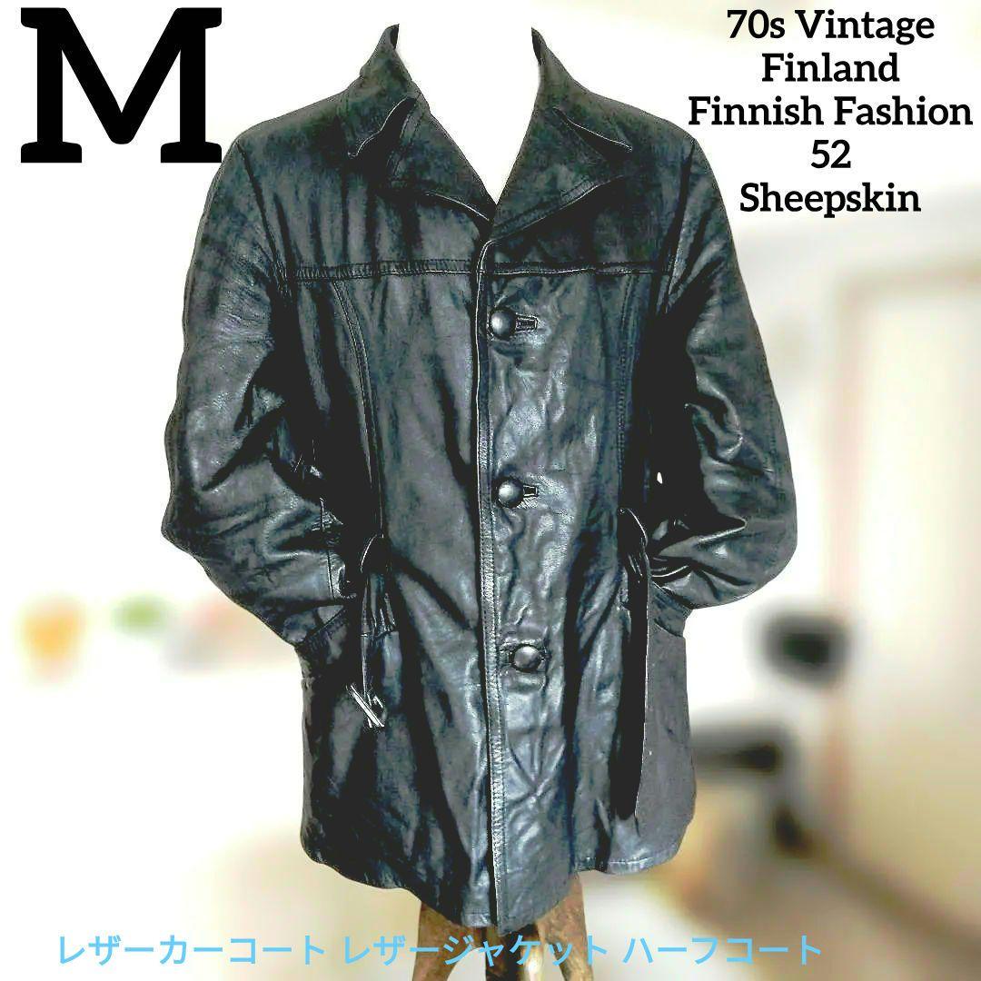70s Vintage レザーハーフコート レザージャケット カーコート