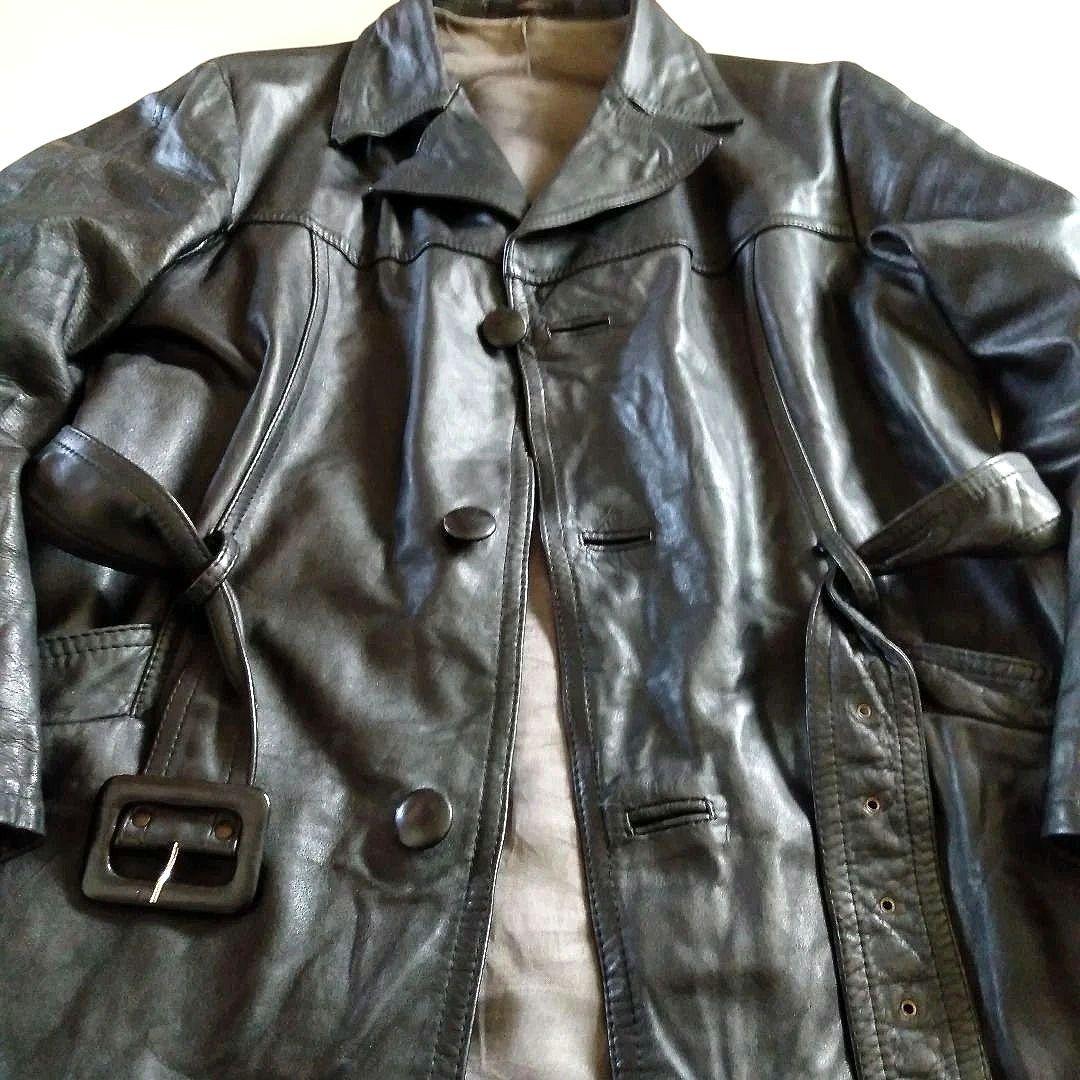 70s Vintage レザーハーフコート レザージャケット カーコート