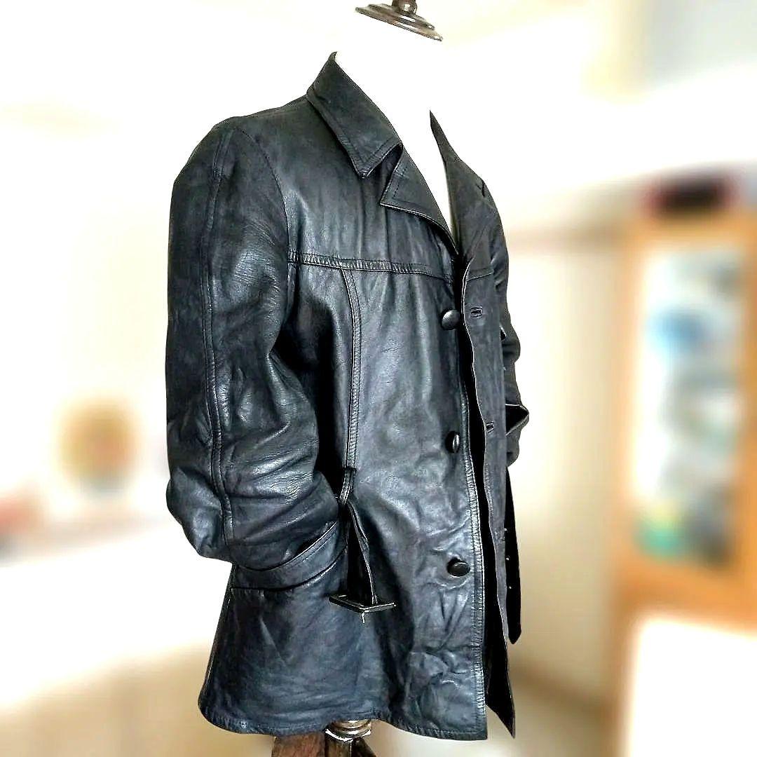 70s Vintage レザーハーフコート レザージャケット カーコート