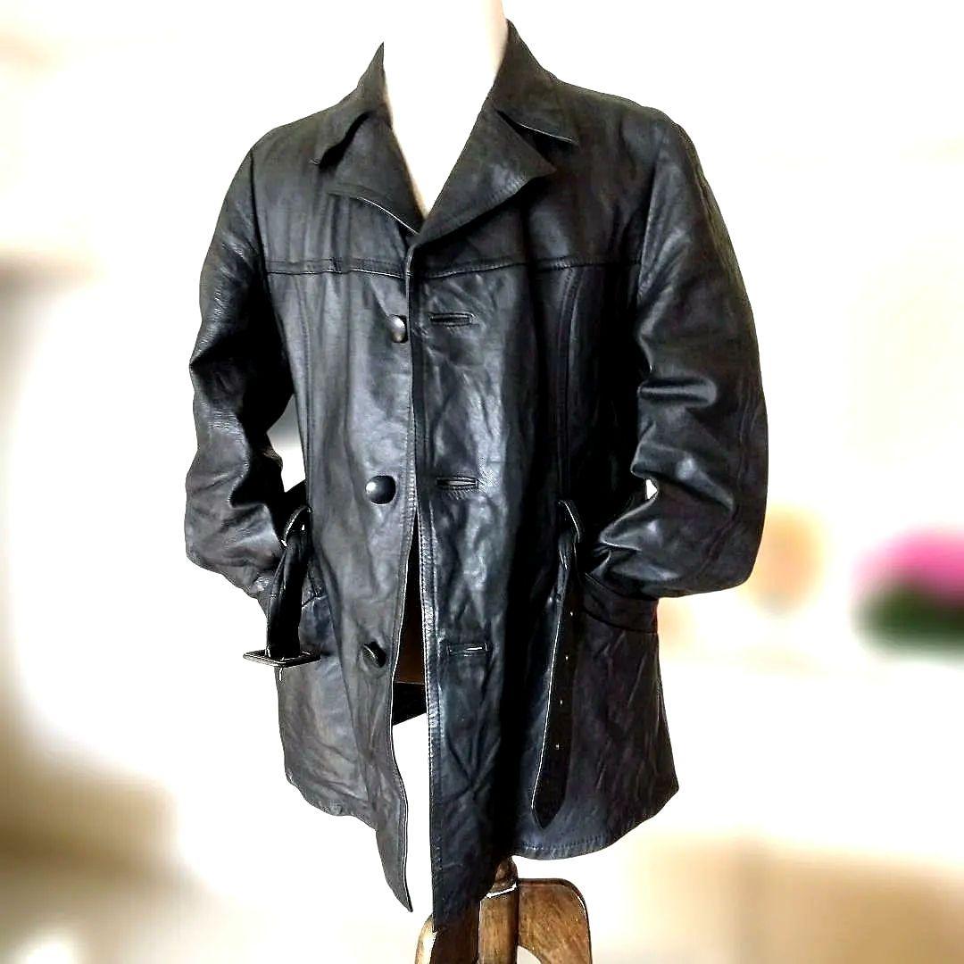 70s Vintage レザーハーフコート レザージャケット カーコート