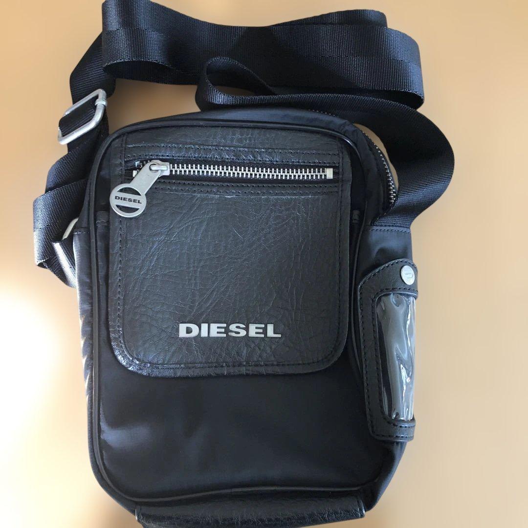 DIESEL ブラック ショルダーバッグ 透明ポケット付き