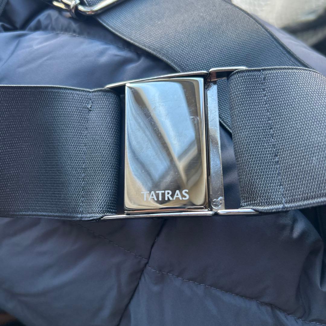 【美品】TATRAS ダウンジャケット ネイビー ベルト 人気 アゴーニャ