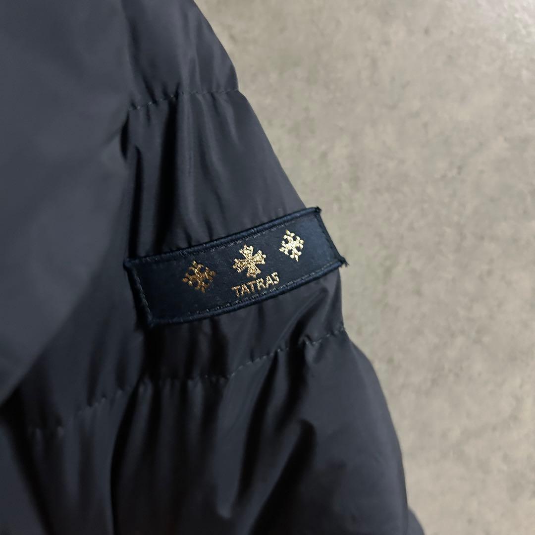 【美品】TATRAS ダウンジャケット ネイビー ベルト 人気 アゴーニャ