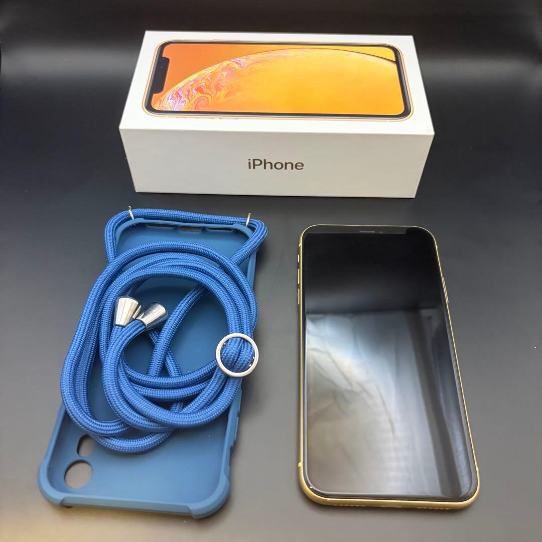 【バイブ不良】 iPhone XR 128GB イエロー ネックストラップ 箱