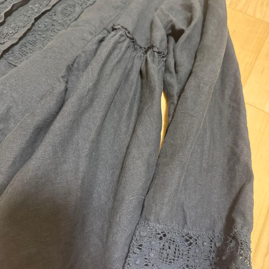 ネストローブ　nestRobe リネン クルーニーレースブラウス