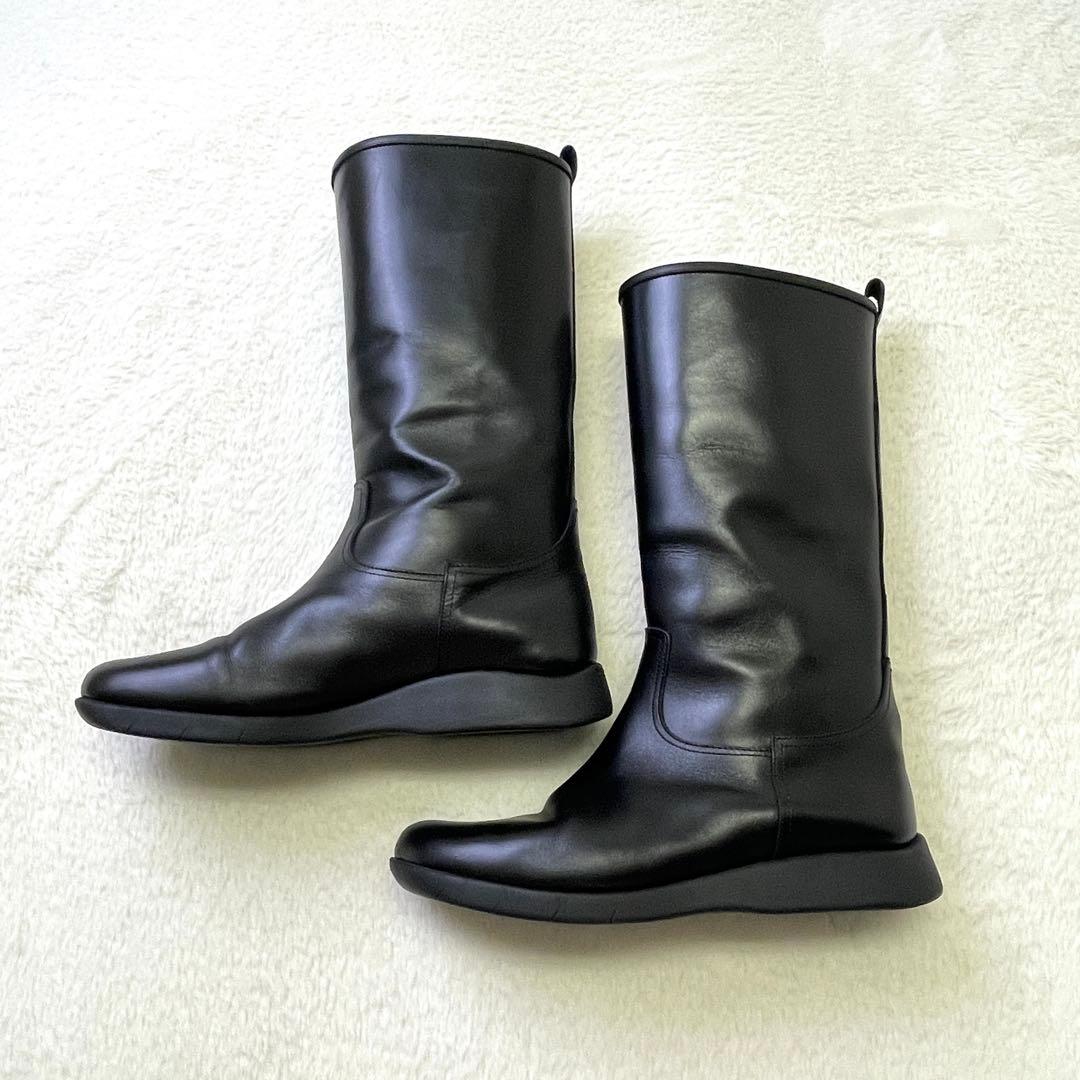 バーバリー【24】 BURBERRY ジョッキーブーツ/レザー✨ラウンドトゥ