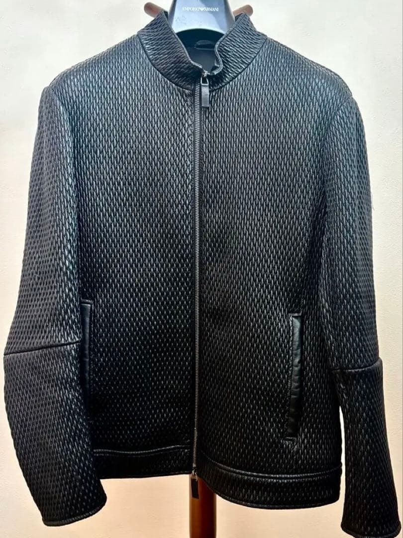 週末セール！エンポリオアルマーニ 希少 シングルライダースジャケット 黒