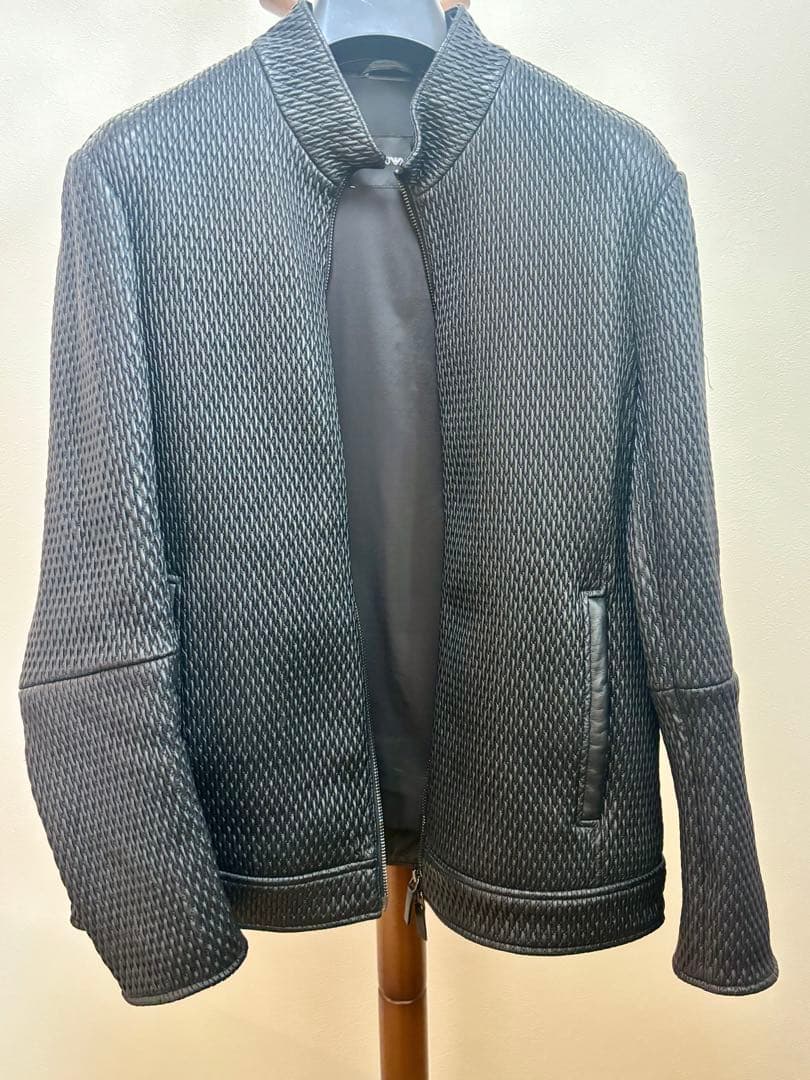 週末セール！エンポリオアルマーニ 希少 シングルライダースジャケット 黒