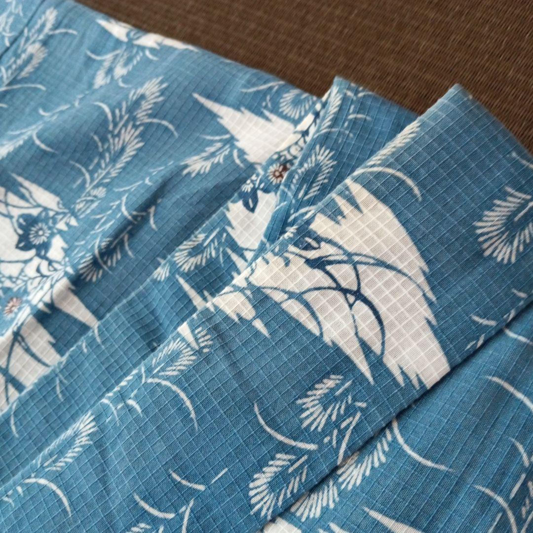 p*ん様 竺仙？　綿紅梅　紅梅小紋　ススキにキキョウ　秋草柄