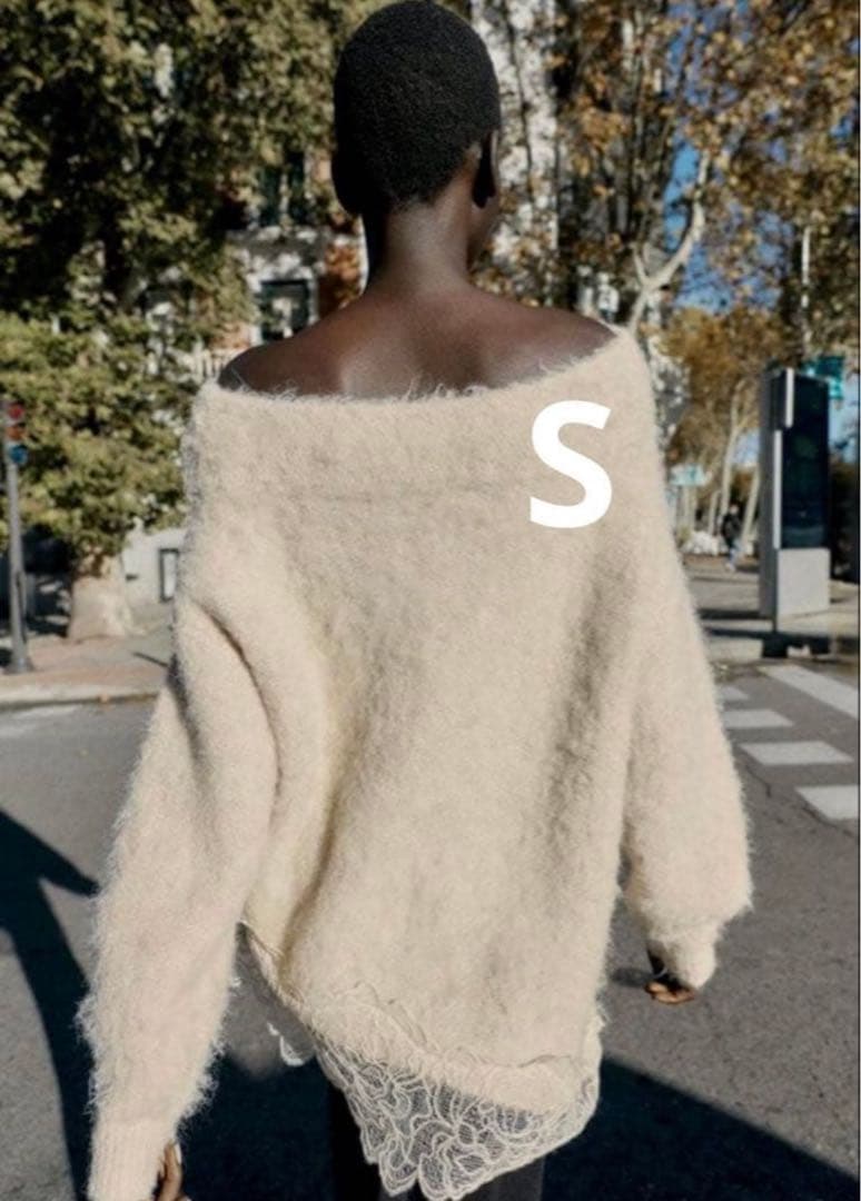 【完売品】ZARA レースコンビニットセーター Sサイズ