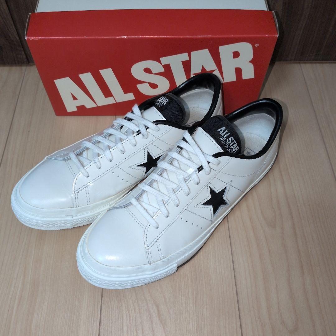 【US9.5】ワンスター　　白×黒　レザー　one star ALL STAR