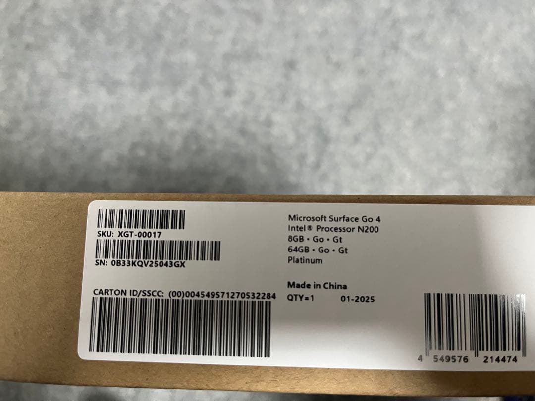 Windowsタブレット本体 Surface Go 4