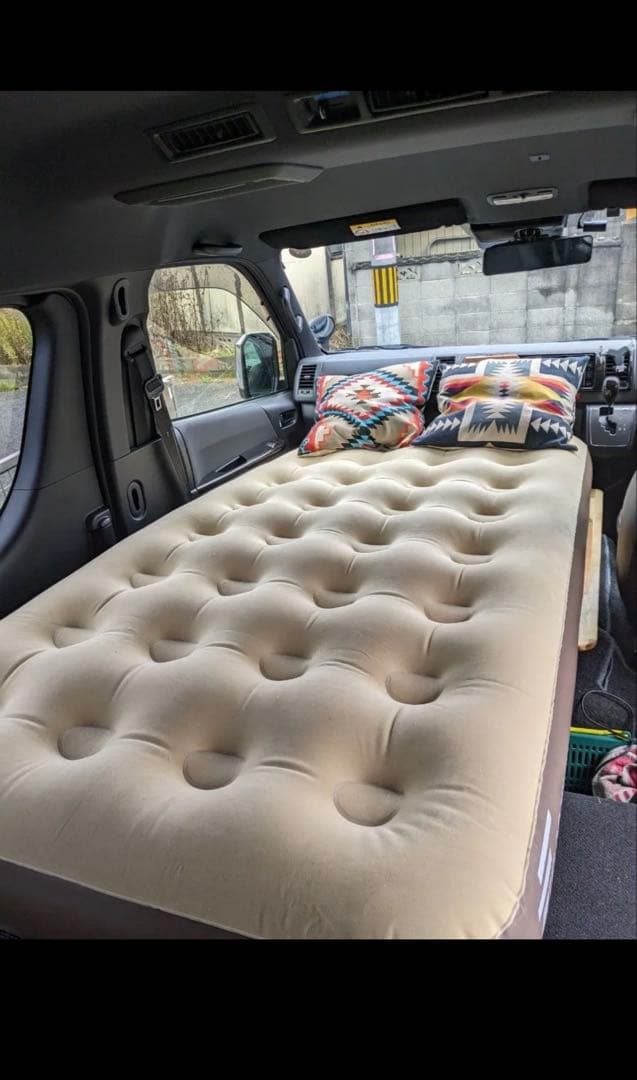 ハイエースワイド専用センターコンソール　オルテガ柄　ネイティブ柄　車中泊　木製