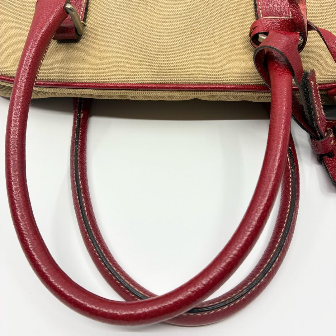PRADA プラダ キャンバス×レザー ボストンバッグ A1356A5