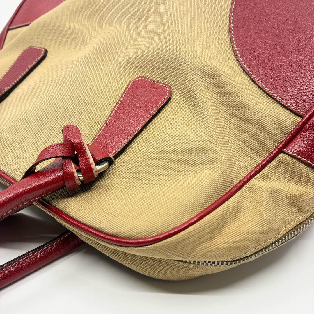 PRADA プラダ キャンバス×レザー ボストンバッグ A1356A5