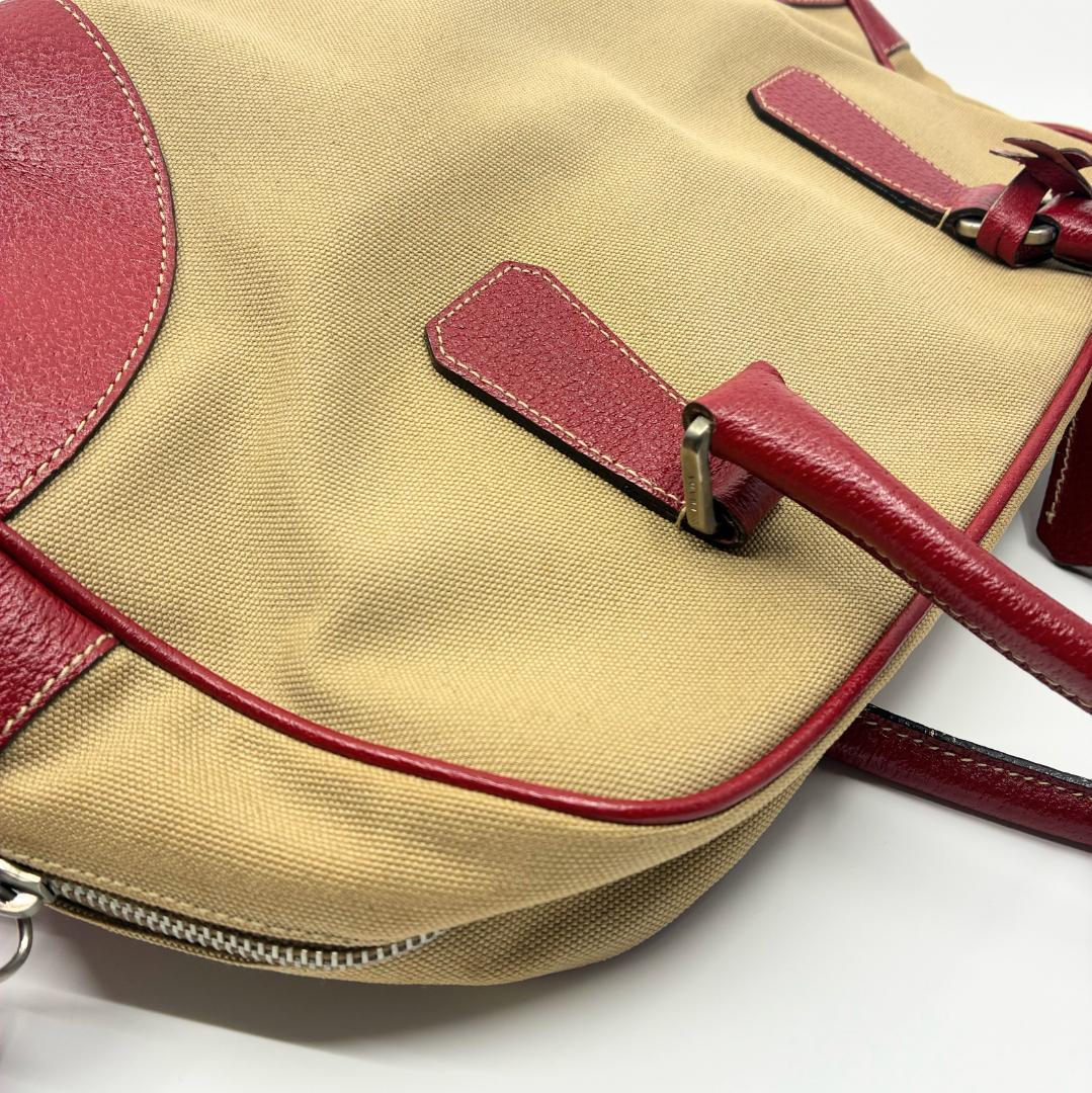 PRADA プラダ キャンバス×レザー ボストンバッグ A1356A5