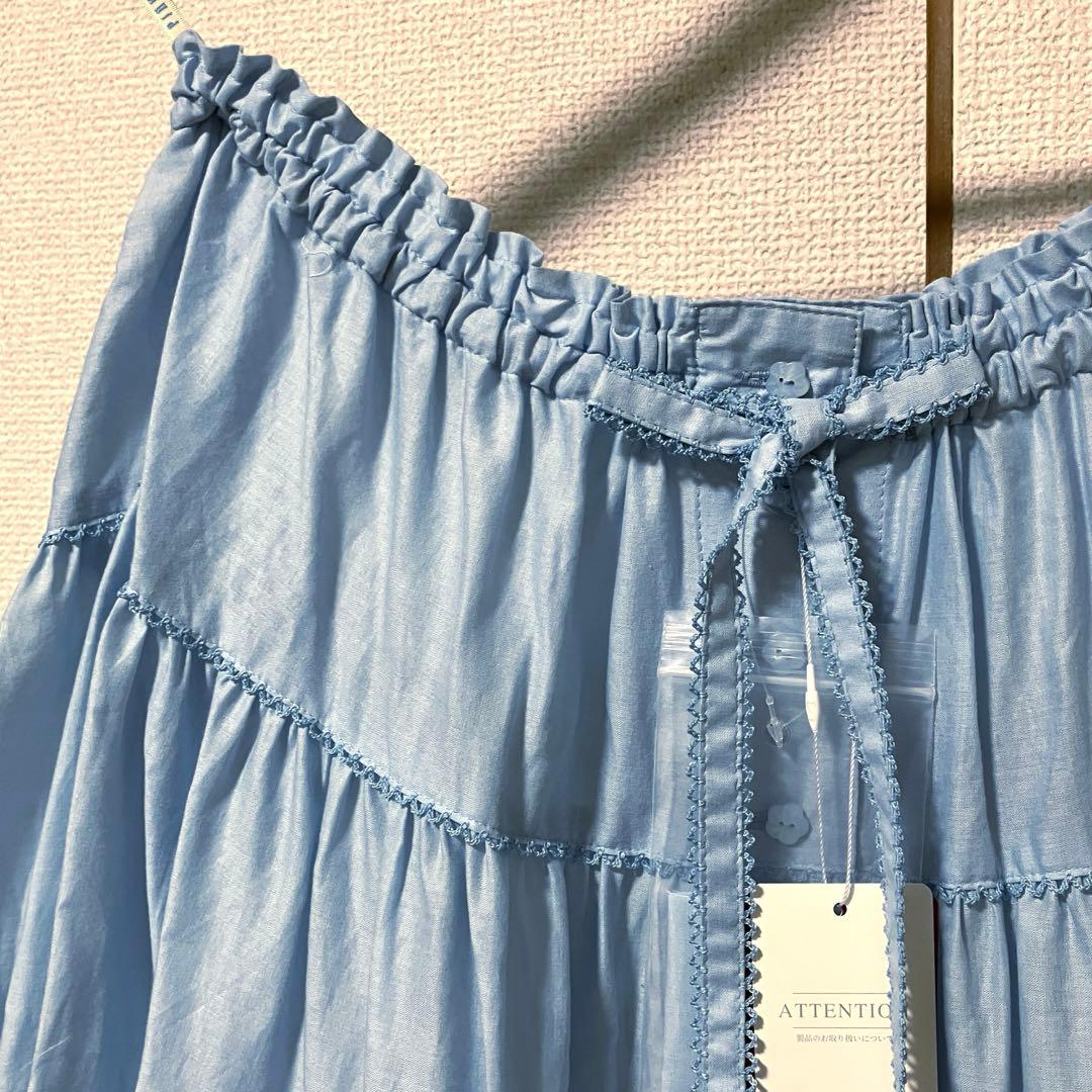 ピンクハウス ソライロ ローンティアードスカート 前開き ペチコート 2025年