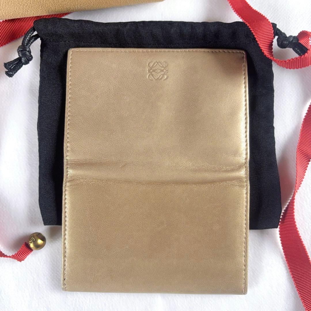 LOEWE アナグラム カードケース 名刺入れ レザー Madrid ゴールド