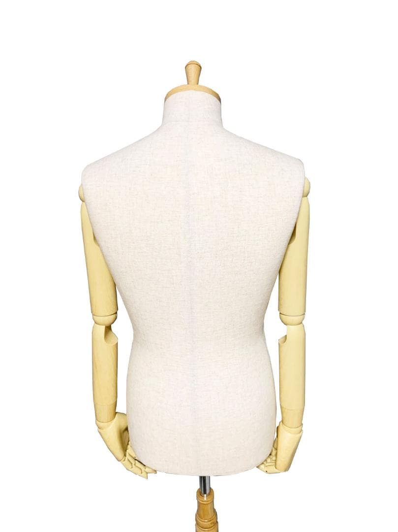 腕付きトルソー マネキン 木製脚 アーム可動式 メンズ 5本指 高さ調整