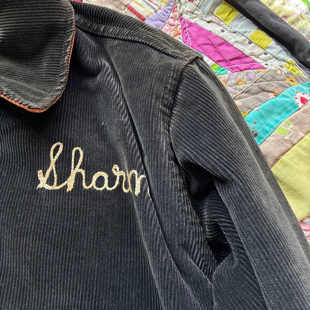 アンティークヴィンテージ50sアメリカスタジャン古着コーデュロイ刺繍刺繍ワッペン