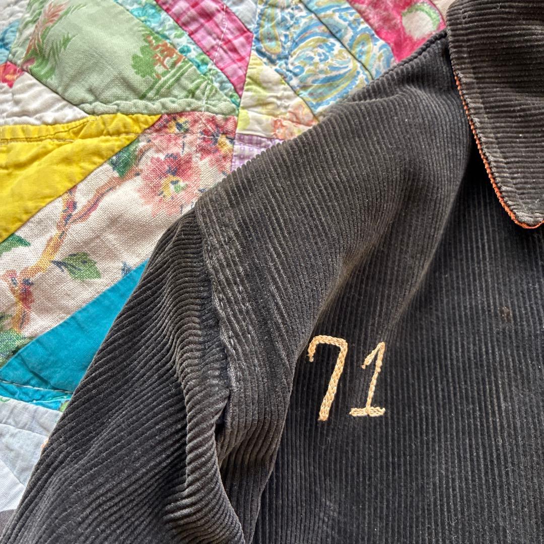 アンティークヴィンテージ50sアメリカスタジャン古着コーデュロイ刺繍刺繍ワッペン