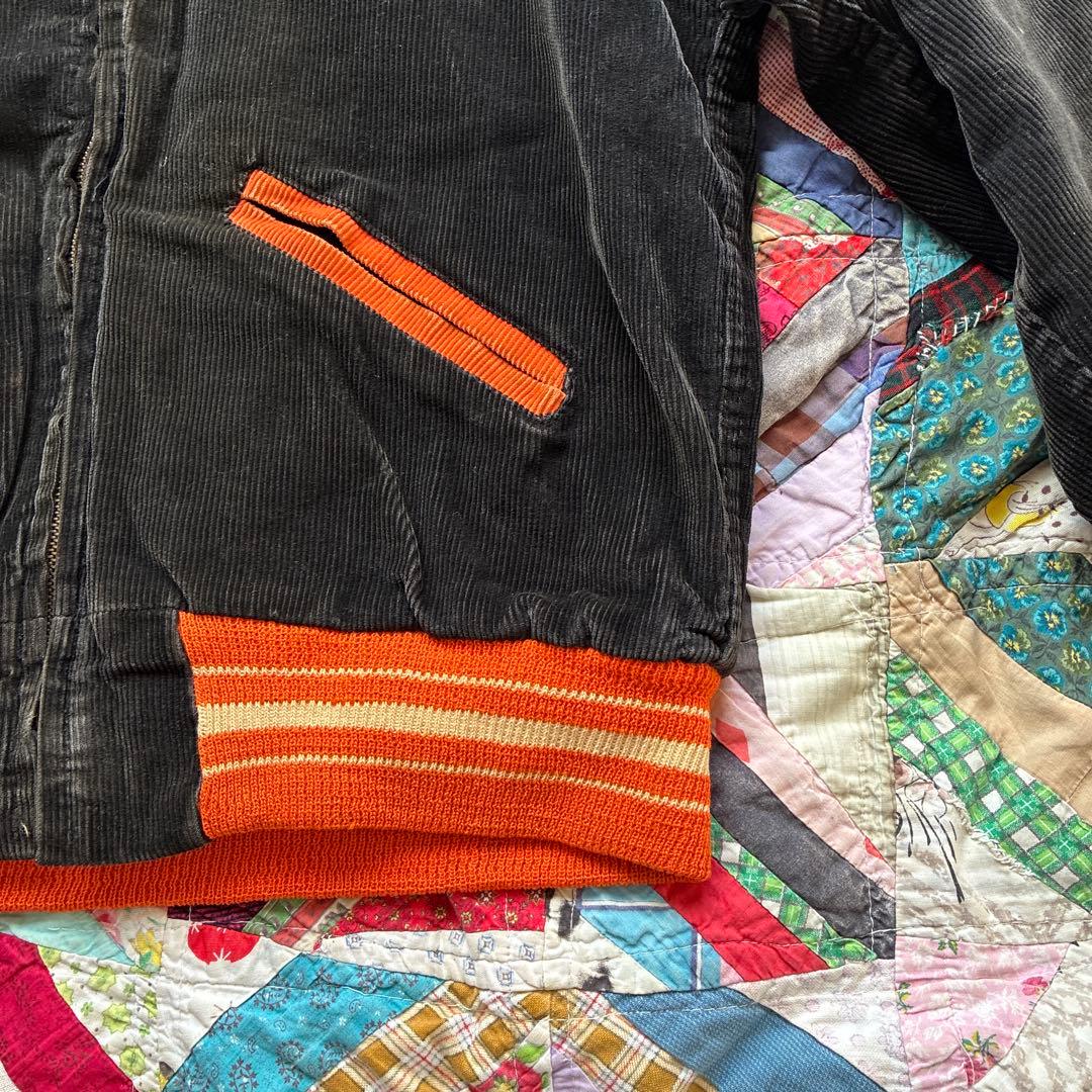 アンティークヴィンテージ50sアメリカスタジャン古着コーデュロイ刺繍刺繍ワッペン