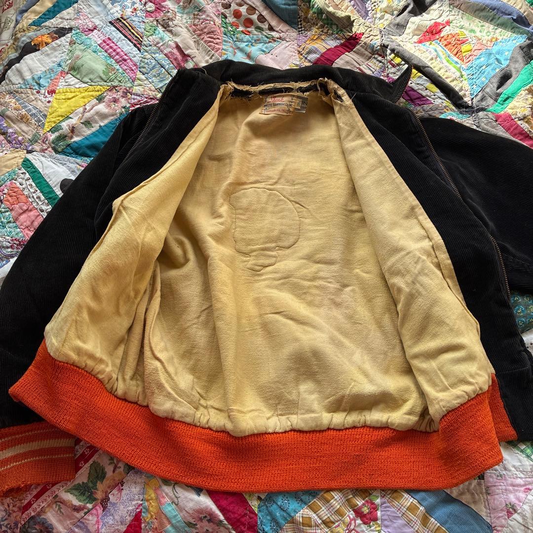 アンティークヴィンテージ50sアメリカスタジャン古着コーデュロイ刺繍刺繍ワッペン