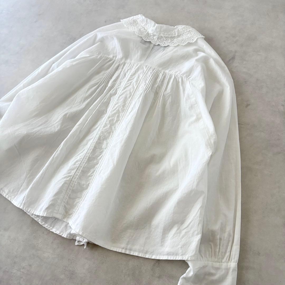 美品　トリココムデギャルソン　Aライン　フリル　刺繍　ギャザー　ブラウス
