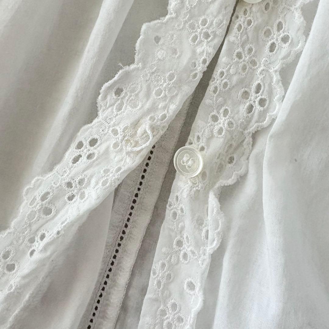 美品　トリココムデギャルソン　Aライン　フリル　刺繍　ギャザー　ブラウス