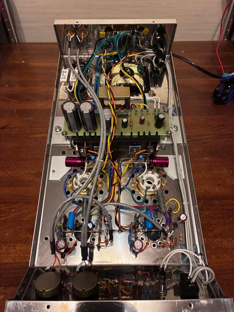 三栄無線 シャーシ使用 6L6GC シングルアンプ 真空管アンプ