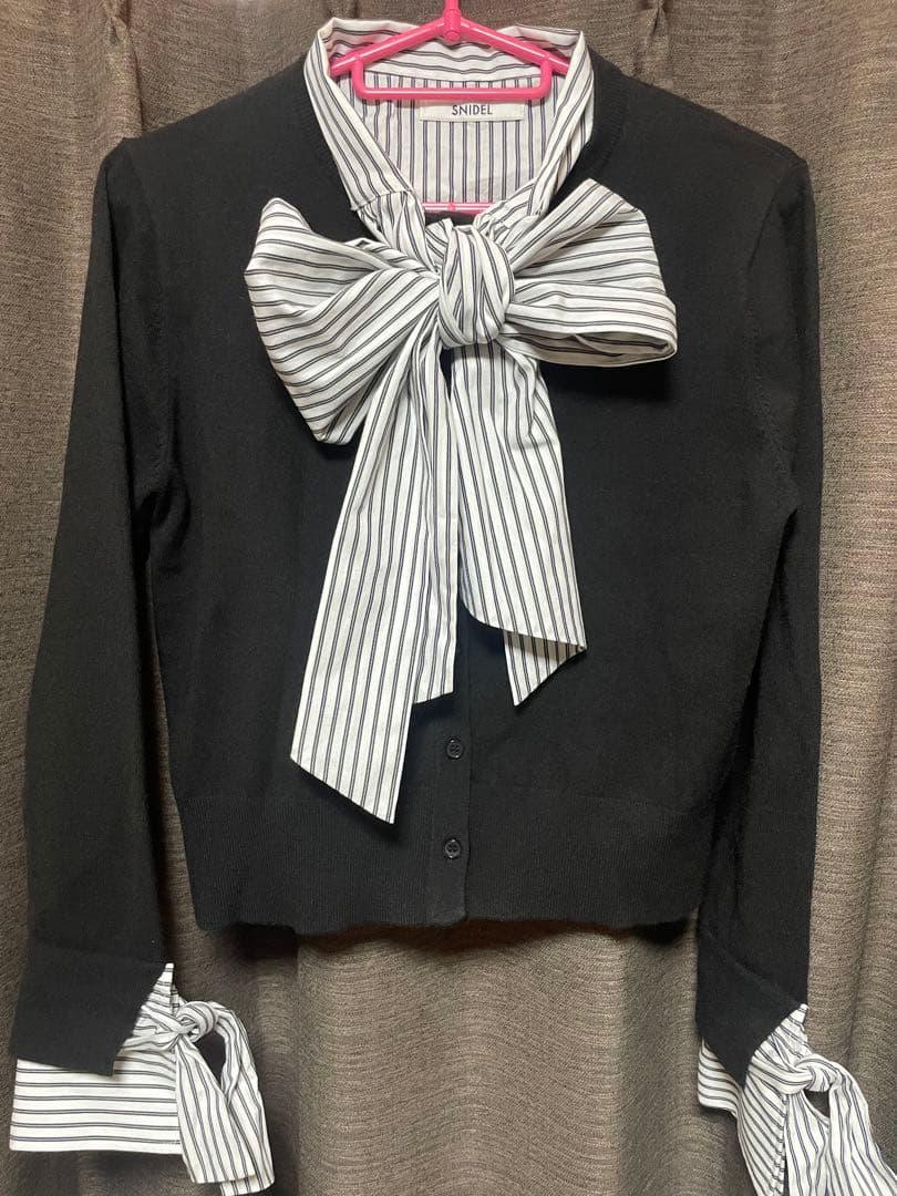 SNIDEL ボウタイドッキングニットプルオーバー