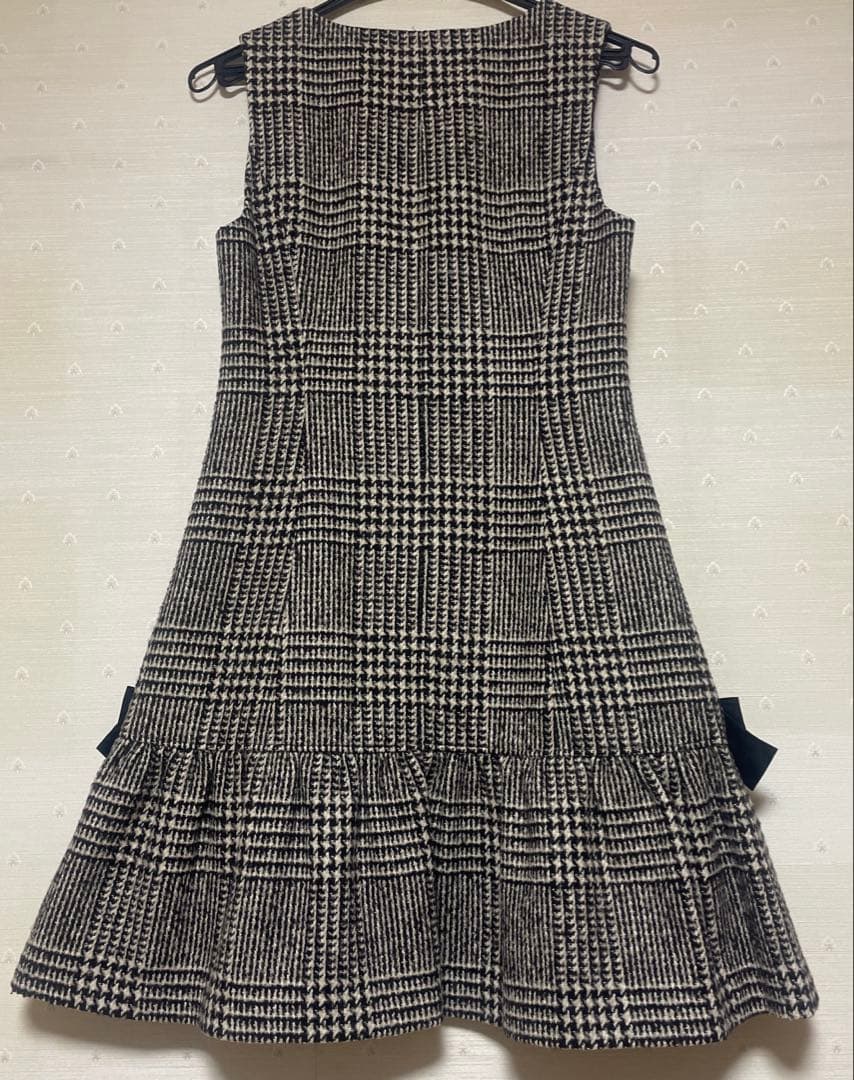 美品エムズグレイシー　ジャンパースカート　千鳥格子36