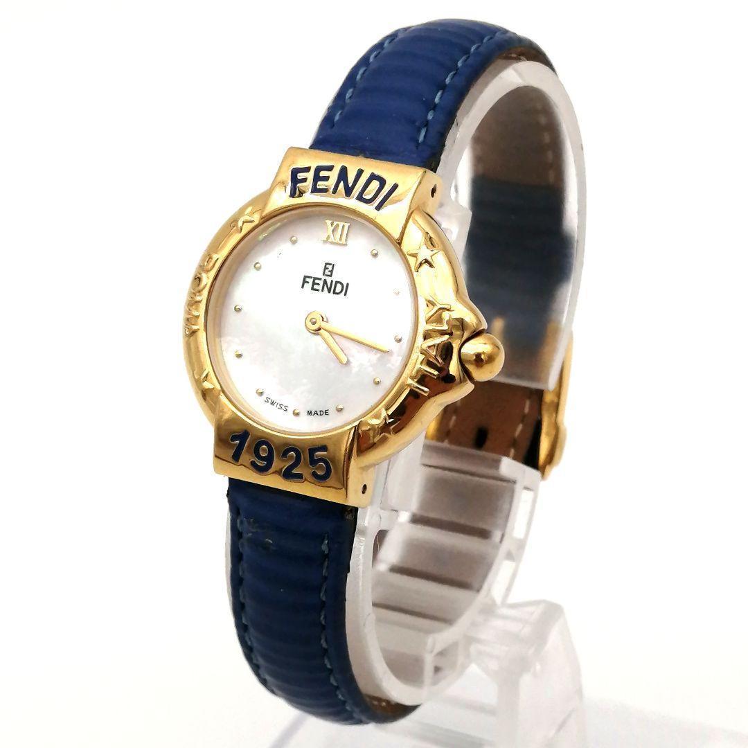 稼働✨ FENDI　腕時計　シェル文字盤　430L　ゴールド　ロゴ　【新品電池】
